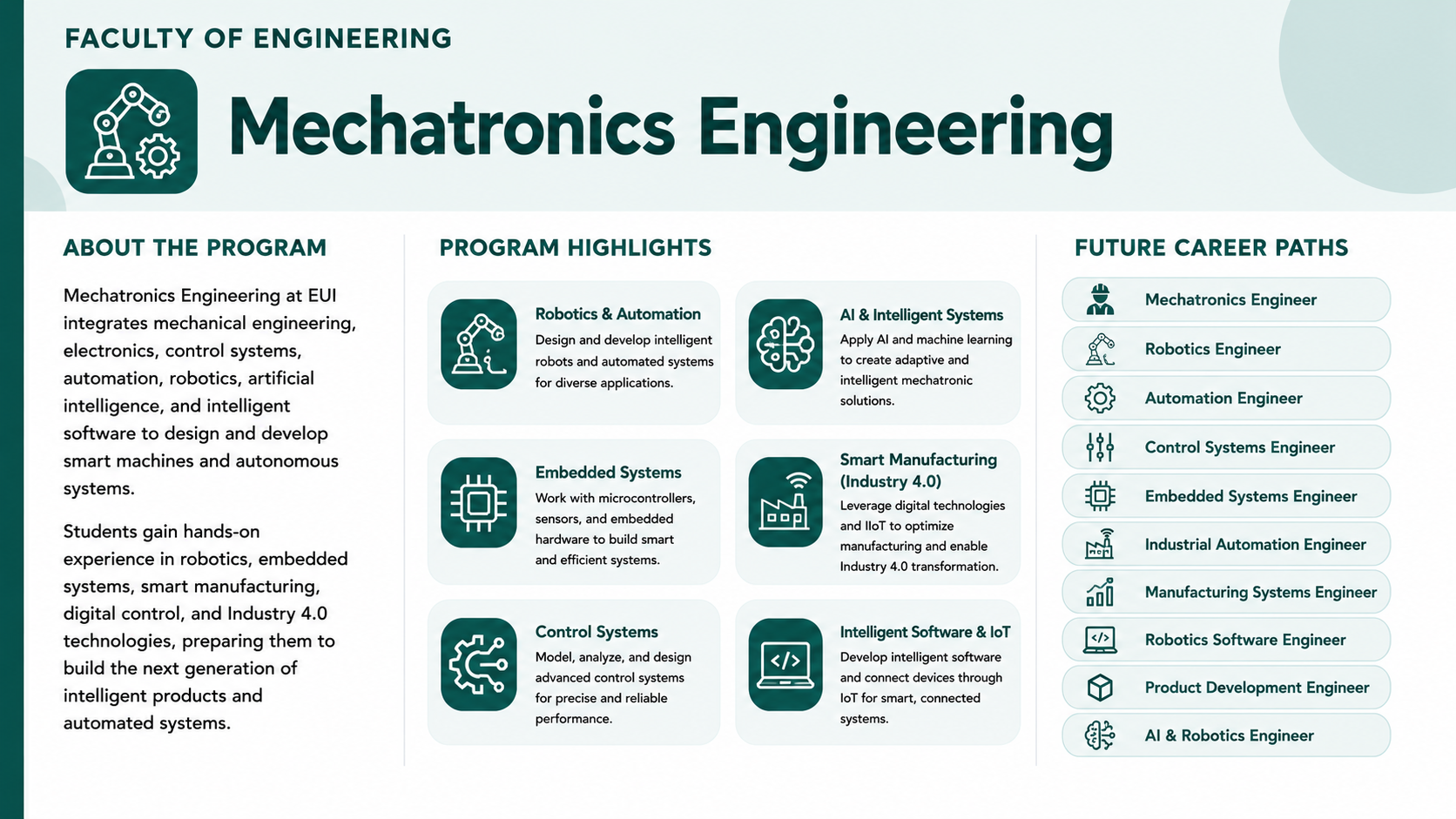 Mechatronics Engineering EUI 
